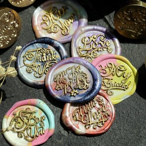 Wax Seal Stamp Head Retro Antique Sealing Wax Scrapbooking Stamps Head Wedding Decorative Wood Handle With Love Map Tree Flower