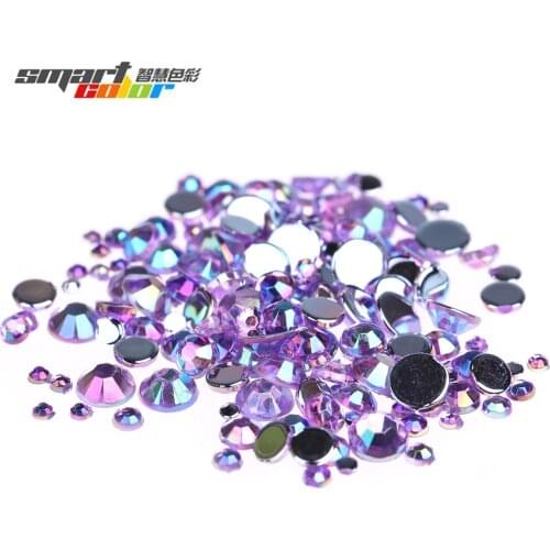 Light Purple AB Many Size Acrylic Rhinestones Shoes Clothing Decorations Sparkling Newest Nail Art Decorations