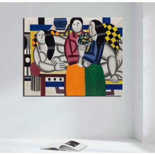 Three Light Fernand Woman Wall Art Canvas Painting Posters Prints Modern Painting Wall Pictures For Living Room Home Decoration