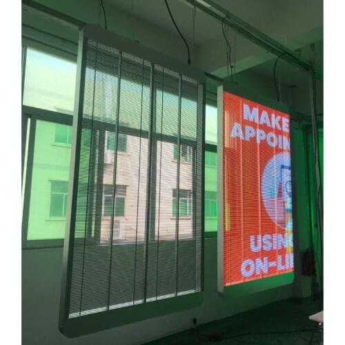 Shop Windows Glass Transparent P3.91 Led Display 500x1000mm P6.25P7.82P7.82-16.64 Transparent Glass Led Cabinet