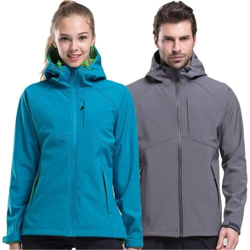 Winter Couple Outdoor Warm Soft Shell Waterproof Jacket Breathable Hooded Thermal Fishing Hiking Climbing Camping Sport Coat