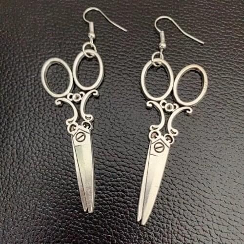1 Pair Of Modern Earrings Handmade By A New Fashion Designer, Punk Style Scissors, WomenS Earrings