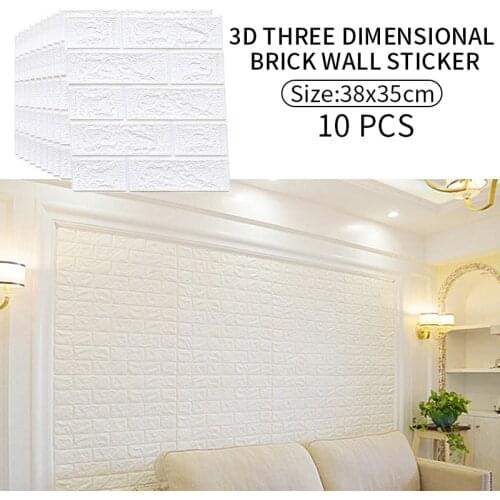 10pcs Wallpaper self-adhesive 3d wood wall stickers living room bedroom warm waterproof mildew wall decoration stickers 38*35cm