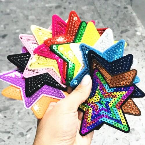 28 Styles Sequined Stars Gold Heart Love Patches DIY Iron On Sew Clothes Hats Jeans Backpack bag Decoration Appliques Patch