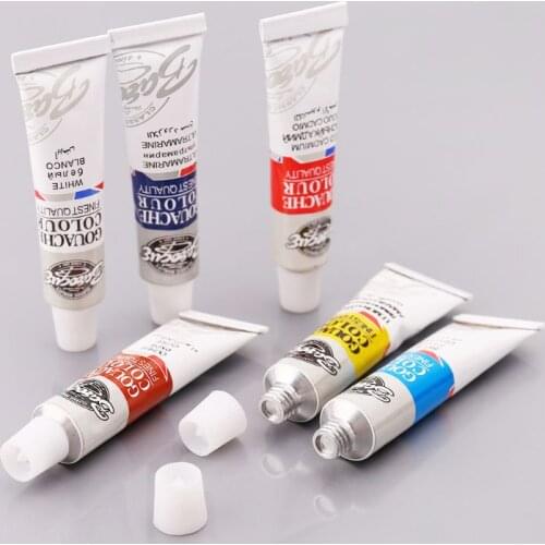 6ml 12-color Gouache Paint Tube Set Paint Pigments, Paints And Brushes For Student Art Supplies