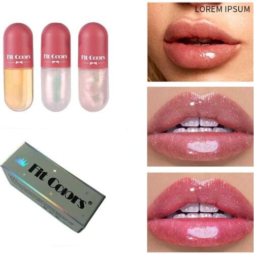 New Crystal Jelly Lip Gloss Capsule Lip Plumper Oil Shiny Clear Lip Oil Moisturizing Lip Gloss For Women Lip Tint Cosmetics