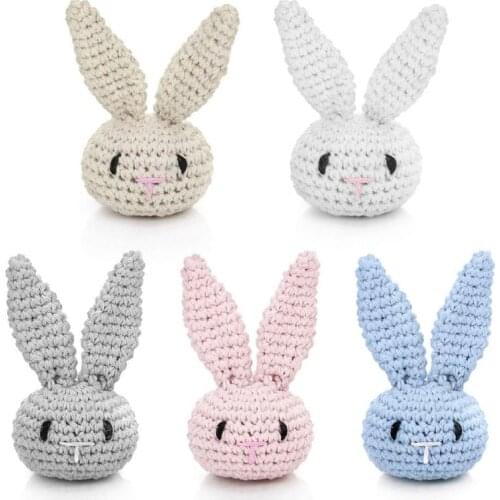 Handmade Crochet Cotton Rabbit DIY Baby Pacifier Chain Accessories Infant Newborns Teether Toy Gifts