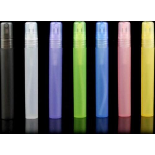 10ml 1/3oz Spray Bottle Perfume Fragrances Scent Toner Frosted Plastic Tube Refillable Vials Colorful Makeup Tool LX1076