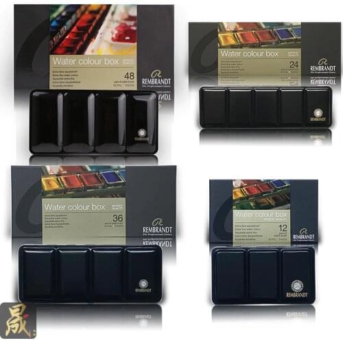 Holland Rembrandt master-class portable solid watercolor paint 24 36 48 color гуаша art set