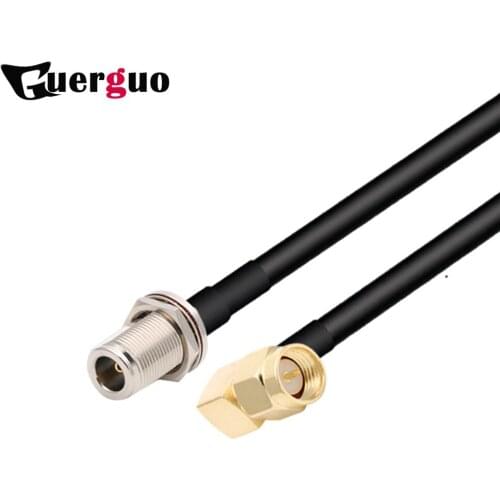 2pcs RG58 Cable Waterproof N Type Female to SMA Male90° Plug RF Adapter Coaxial Pigtail Extension cable Cord Jumper 1M 2M 5M