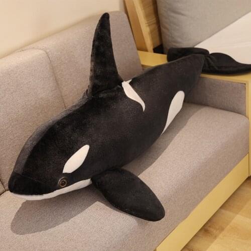 Killer Whale Whale Plush Toy Blue Sea Animals Stuffed Animal Toy Shark Soft Pillow Kids Gift Kawaii Plush Toys Black Whale