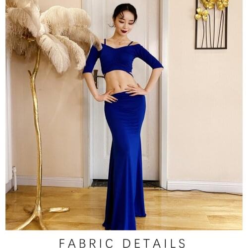 NEW Belly Dance Practice Costume cotton Sexy 2pcs dance suit Outfits Women Beginner Oriental Dance Performance set