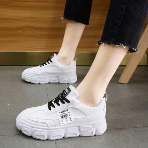 Women Casual Shoes 2020 Spring Autumn Women Sneakers Fashion Breathable PU Leather Platform White Women Shoes Soft Footwears