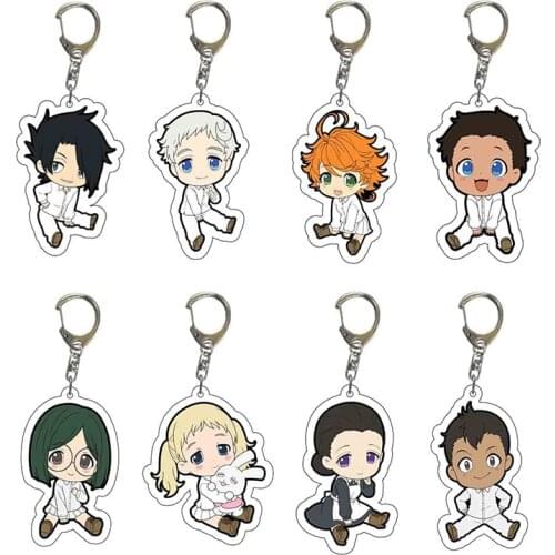 Cute The Promised Neverland Character Pendant Keychain Emma Norman Ray Collection Key Chain Transparent Cartoon Acrylic Key Ring