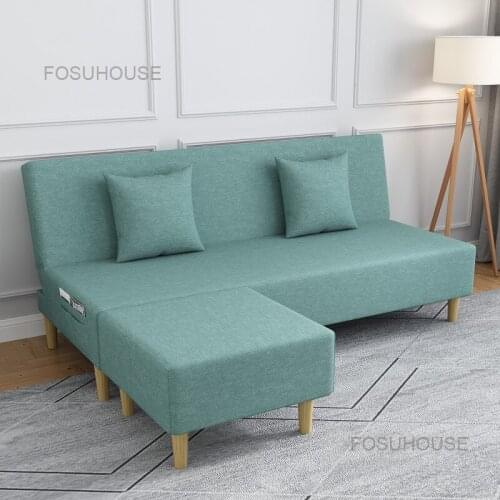 Multi-functional Folding Sofa Bed Living Room Sofas Single Bed Simple Fabric Sofa Small Living Room Furniture Leisure Back Sofa