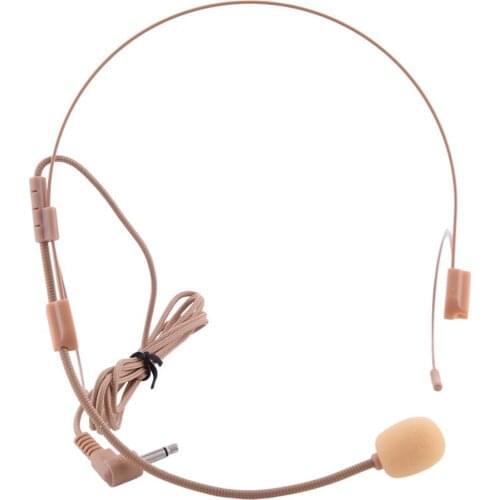 Upgrade Version Electret Condenser Headworn Headset Microphone 3.5mm Jack TRS Locking Mic For SennheiserBody Pack Thick Cable