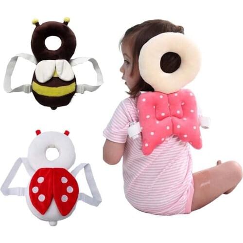 Soft Toddler Headrest Pillow Cartoon Bee Pillow Baby Infant Walking Head Back Protection Protector Safety Pad Harness Cushion