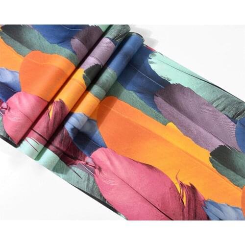 Beibehang wall papers home decor Color peacock feather wallpaper 3d stereo TV background wall KTV flash bar wallpaper roll