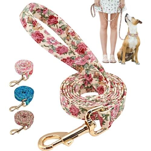 150cm Nylon Dog Leash Printed Pet Leash Rope Padded Dogs Leads Belt Leashes for Small Medium Large Dogs Walking Training