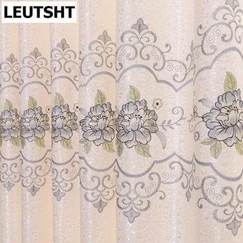 2021new European-style Curtains for Living Dining Room Bedroom Luxury Curtains Embroidered White Curtains Window Curtains Tulles