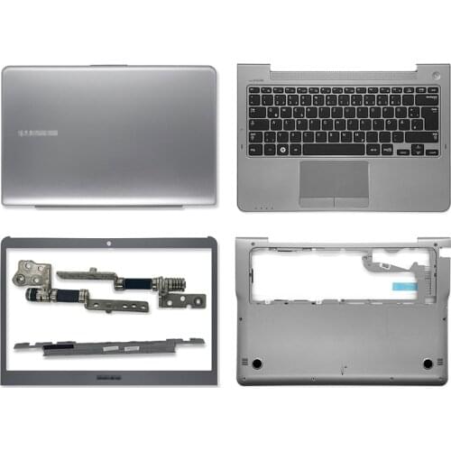NEW For Samsung NP535U3C NP535U3B NP530U3C NP530U3B LCD Back Cover/Front Bezel/Hinges/Palmrest/Bottom Case Top Case Silver