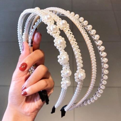 Women Pearl Hair Hoops Fashion Korean Headbands Lady Hairbands Elegant Head Band Female Headwear Girls Hair Accessories Ornament