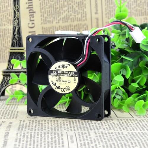 Original ADDA 8025 AD0812XB-A73GP DC12V 0.55A 8CM cooling fan