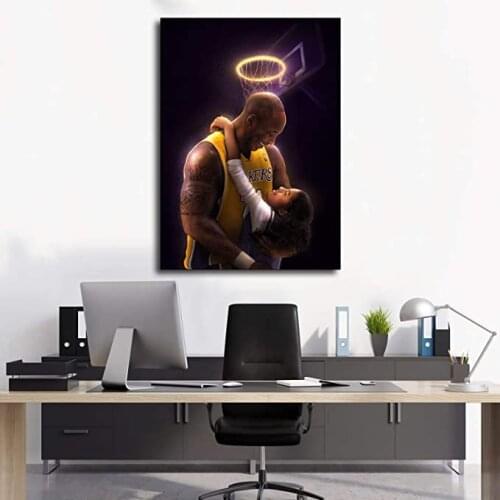 Kobe And Gigi Poster Picture Canvas Wall Art Basketball Player Sports Painting Artwork Home Decoration