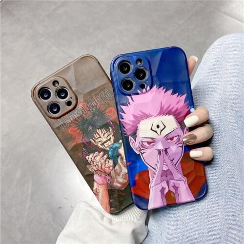 Shockproof Phone Case For iPhone XS Max 11 Pro Max 12 XR X 7 8Plus Japan Anime Jujutsu Kaisen Yuji Itadori Cover Soft IMD Fundas
