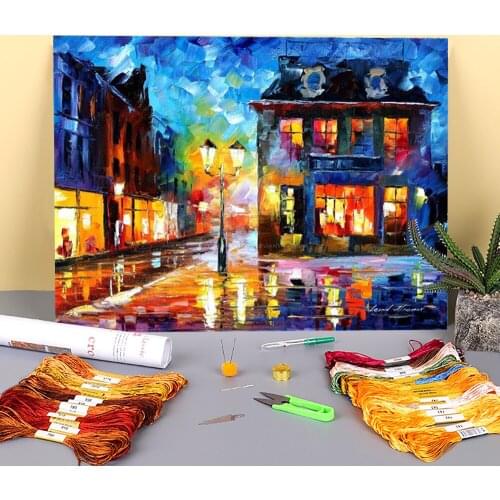 Night Expectation Pre-Printed 11CT Cross Stitch Patterns DIY Embroidery DMC Threads Needlework Sewing Handmade Adults