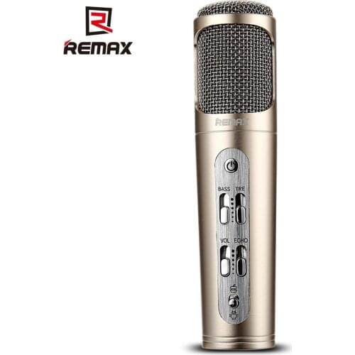 REMAX k02 DC 5V Microphone Noise-canceling Singing Tool Suitable for KTV Meeting Support IoS Android Smartphone and PC
