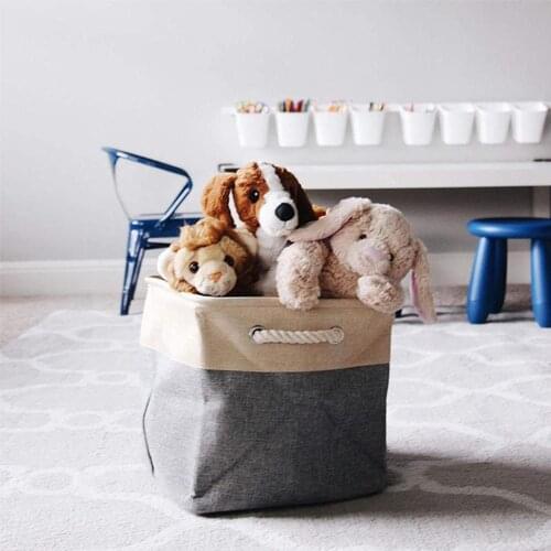 Foldable Linen Cotton Storage Basket Europe Style Dirty Clothes Storage Laundry Basket Sundries Organizer Toy Home Storage Box