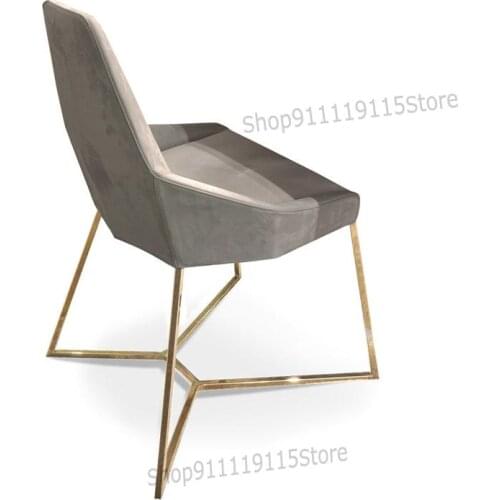 Light Luxury Stainless Steel Creative Metal Back Chair Postmodern Simple Family Hotel Exhibition Hall Sales Office Reception Din