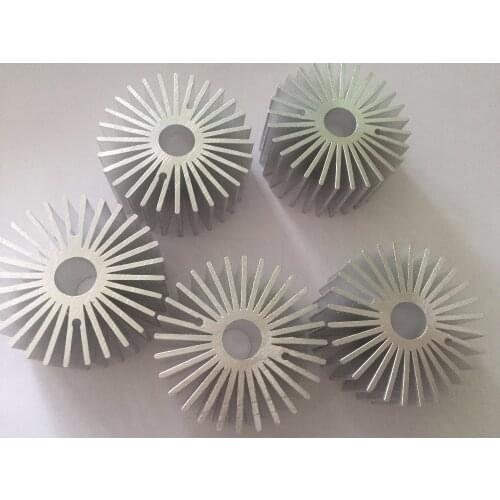 5pcs LED radiator 3/5W aluminum radiator Sunflower aluminum radiator diameter 40mm,hollow 9mm,high 20mm led cooling heatsink