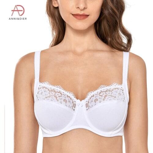 Womens Sheer Lace Non Padded Full Coverage Underwire Support Plus Size Minimizer Bra