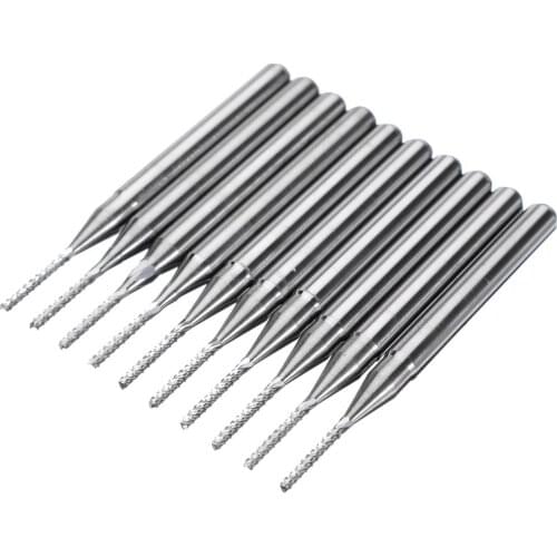 10pcs End Mill Straight Shank Drill Cutter CNC PCB Router Bits for Woodworking Engraving Milling Tools