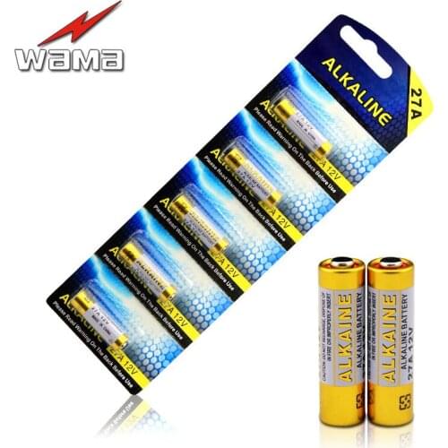 20pcs/4pack Wama Alkaline 12V 27A Primary Dry Batteries A27 27AE 27MN 25mAh Electronic Toys Battery Wholesales Drop Shipping