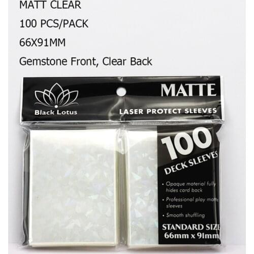200PCS/LOT Card Protector Transparent Matte Broken Gemstone Glass Laser Card Sleeves 66x91mm Standard Card Sleeves For Pkm/MGT