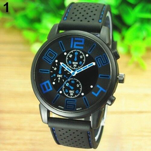 2018 Mens Fashion Casual Sport Quartz Watch Men Stainless Steel Silicone Band Quartz Analog Wrist Watch 5ZF6