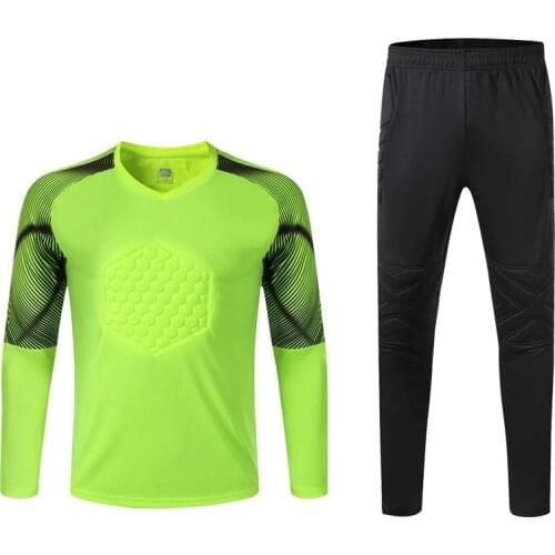 2019 2020 Adult Soccer Goalkeeper Uniform Men Soccer Jerseys Sets goalkeeper football uniform Thickened Protection Kits Custom