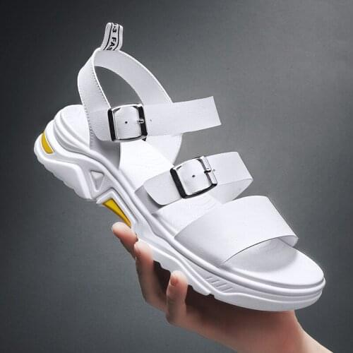 2021 white Quality Brand Gladiator Slippers Men Designers Comfortable Beach Sandals Male Super Cool Mule shoe Men Sandalss