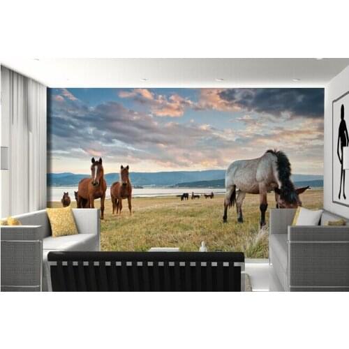 Custom 3D murals,beautiful scenery on the island of wild horses , living room sofa TV wall bedroom background wallpaper