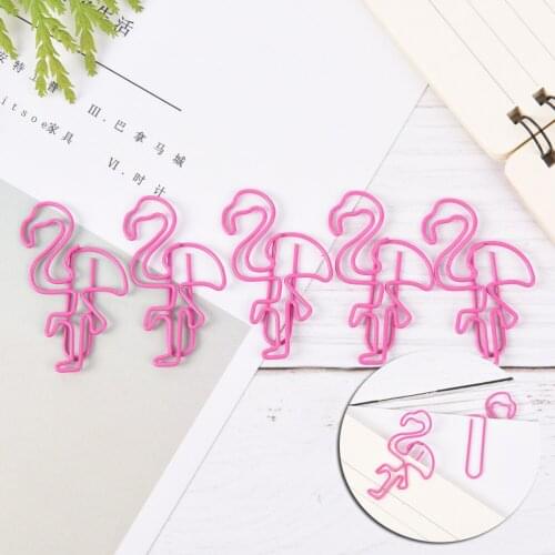 5PCS/LOT Flamingos Pineapple Shape Paper Clips Funny Kawaii Bookmark Office School Stationery Marking Clips