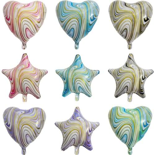 Aluminum Film 18-inch Agate Balloon Colorful Peach Heart-shaped Five-pointed Star Party Decoration