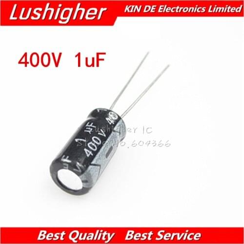 50PCS 400V1UF 6*11mm 1UF 400V 6x11 mm Aluminum Electrolytic Capacitor DIP