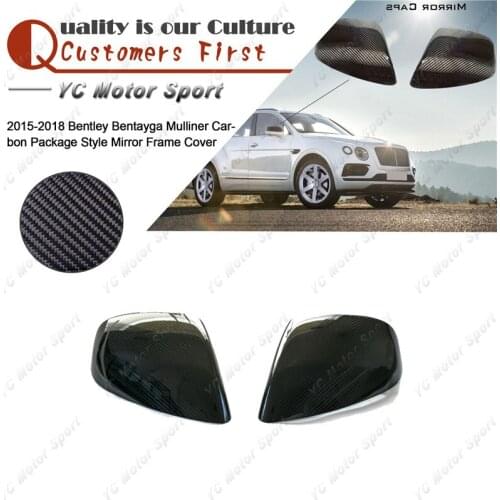 Car Accessories Carbon Fiber Mirror Cover Fit For 2015-2018 Bentley Bentayga Mulliner Carbon Package Mirror Frame Cover