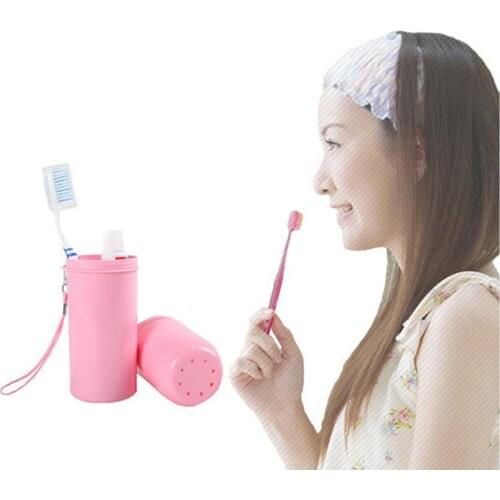 Portable Toothbrush Holder Case Covered Hiking Camping Storage Box Toothbrush Cover Travel Camping Bathroom Cup Box Organizer
