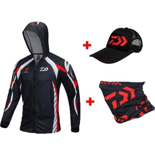 DAIWA long sleeve hooded fishing clothes sun protection cycling clothing fishing headscarf fishing hat outdoor fishing set