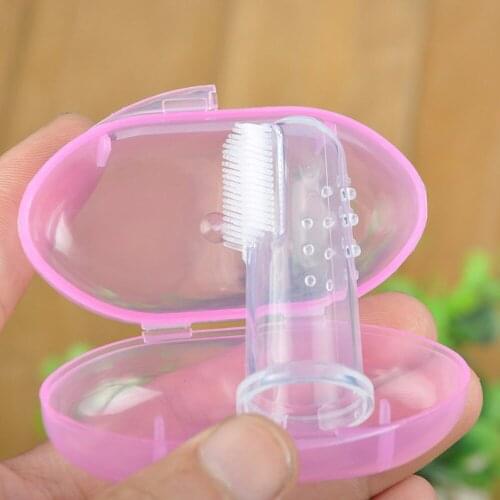 Baby Finger Toothbrush With Box Children Teeth Clear Massage Soft Silicone Infant Rubber Cleaning Brush Infant Massager