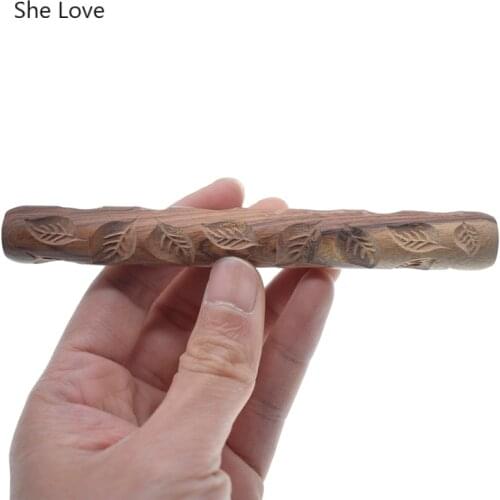 Chzimade Wood Acrylic Carved Texture Printing Polymer Mud Rolling Embossed Flower Pattern Modeling Board DIY Pottery Clay Craft